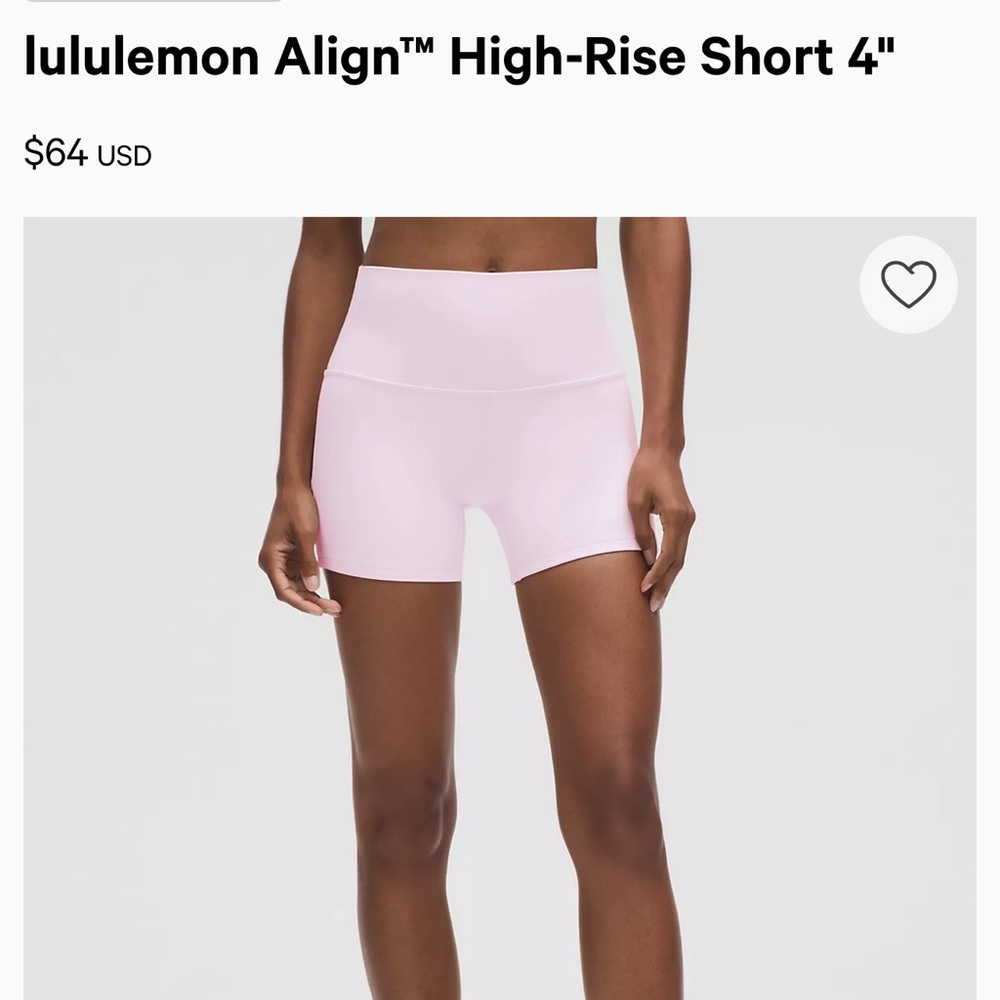Lululemon Athletica Light Pink Bike Shorts